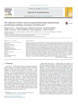 The Influence of Boric Acid on Improved Persistent Luminescence