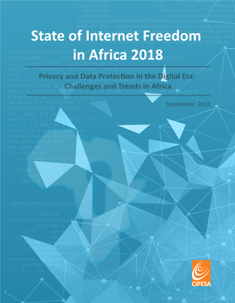 State of Internet Freedom in Africa 2018 Published by CIPESA, September 2018