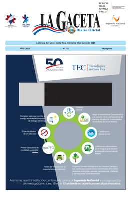 LA GACETA N° 125 De La Fecha 30 06 2021