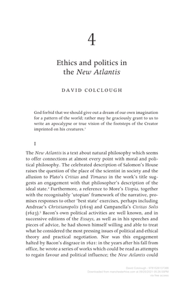 Ethics and Politics in the New Atlantis