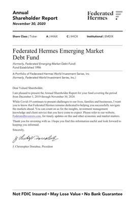 Emerging Market Debt Fund (A, C, and IS Shares)