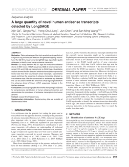 BIOINFORMATICS ORIGINAL PAPER Doi:10.1093/Bioinformatics/Btl429