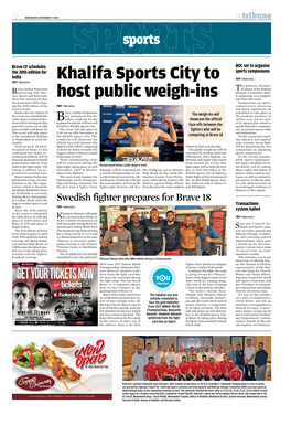 Khalifa Sports City to Host Public Weigh-Ins