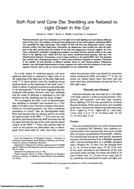 Both Rod and Cone Disc Shedding Ore Related to Light Onset in the Cat