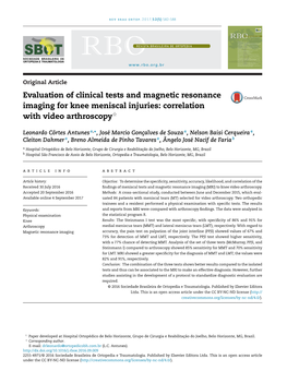 Correlation with Video Arthroscopy