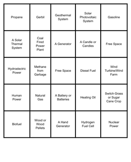 Energy Bingo