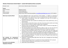 Review of Governance Interim Report – Lostock Hall Academy School, Lancashire