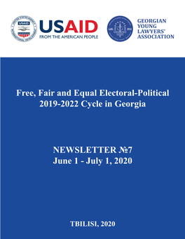 Free, Fair and Equal Electoral-Political 2019-2022 Cycle in Georgia