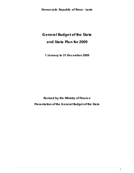 General Budget of the State and State Plan for 2009
