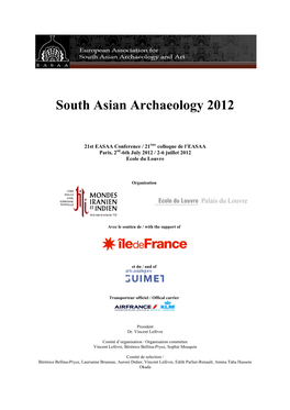 South Asian Archaeology 2012