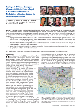 The Impact of Climate Change on Water Availability in Eastern Nepal: a Presentation of the Project Methodology Taking Into Account the Various Origins of Water O