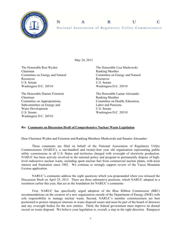 May 24, 2013 the Honorable Ron Wyden the Honorable Lisa Murkowski Chairman Ranking Member Committee on Energy and Natural Commit