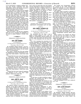 CONGRESSIONAL RECORD— Extensions of Remarks E271 HON. KIM SCHRIER HON. JOHN W. ROSE HON. SHEILA JACKSON LEE HON. LLOYD DOGGETT