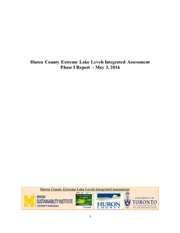 Huron County Extreme Lake Levels Integrated Assessment Phase I Report – May 3, 2016