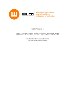 Social Innovations in Amsterdam, Netherlands