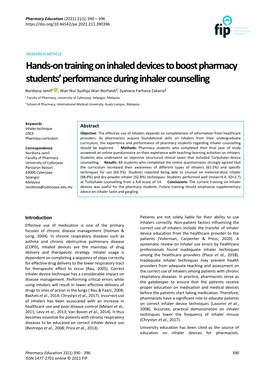 Hands-On Training on Inhaled Devices to Boost Pharmacy Students