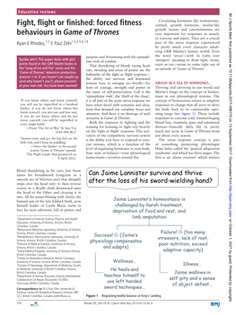 Fight, Flight Or Finished: Forced Fitness Behaviours in Game of Thrones