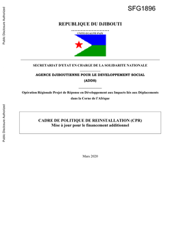 REPUBLIQUE DU DJIBOUTI …………………… UNITE-EGALITE-PAIX Public Disclosure Authorized