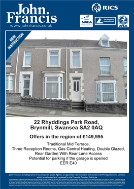 22 Rhyddings Park Road, Brynmill, Swansea SA2