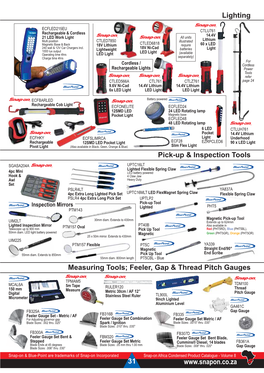 Lighting 31 Pick-Up & Inspection Tools Measuring Tools