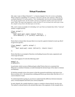 Virtual Functions