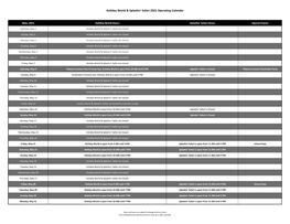 2021 Park Hours