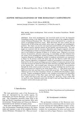 Alpine Metallogenesis of Romanian