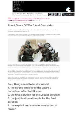 Gears of War 3 and Genocide