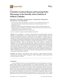 Correlative Confocal Raman and Scanning Probe Microscopy in the Ionically Active Particles of Limn2o4 Cathodes