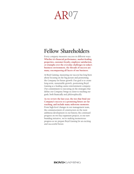 Fellow Shareholders Every Company Measures Success in Different Ways