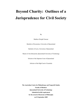 Beyond Charity: Outlines of a Jurisprudence for Civil Society