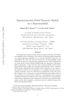 Supersymmetric Field-Theoretic Models on a Supermanifold