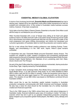 Essential Media's Global Elevation