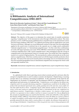 A Bibliometric Analysis of International Competitiveness (1983–2017)
