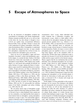 5 Escape of Atmospheres to Space
