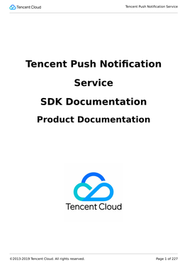 Tencent Push Notification Service SDK Documentation