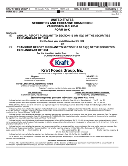 Kraft Foods Group, Inc. (Exact Name of Registrant As Specified in Its Charter)