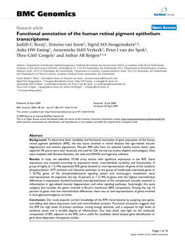 Functional Annotation of the Human Retinal Pigment Epithelium