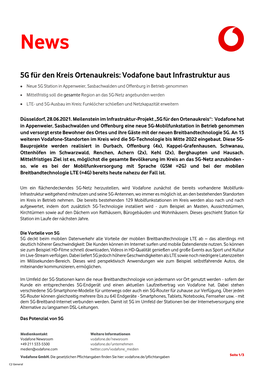 5G Für Den Kreis Ortenaukreis: Vodafone Baut Infrastruktur