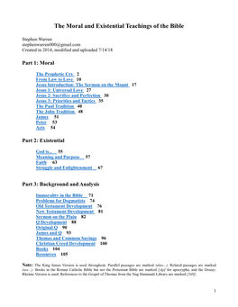 The Moral and Existential Teachings of the Bible