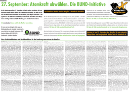 27. September: Atomkraft Abwählen. Die BUND-Initiative