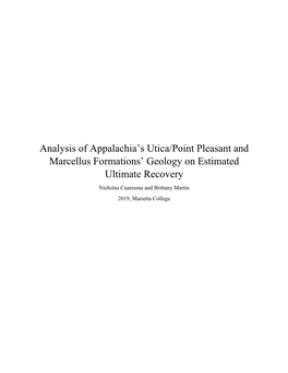 Analysis of Appalachia's Utica/Point Pleasant and Marcellus Formations