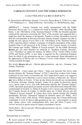 Carolus Linnaeus and the Edible Dormouse 111 Nunc Extractam, Pro Qua Valde Sum in Aere Tuo; Perplacuit Etiam Pulcherrimu Avis Europaea Picus Muralis Dicta