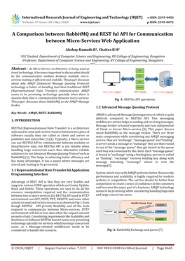 A Comparison Between Rabbitmq and REST Ful API for Communication Between Micro-Services Web Application