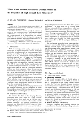 Control Process on the Properties of High-Strength Low Alloy Steel*