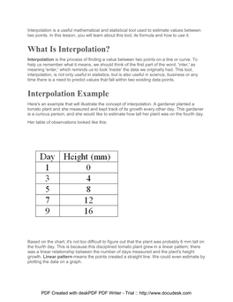 Interpolation and Extrapolation in Statistics
