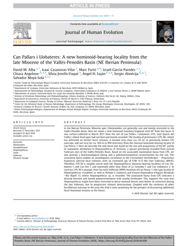 A New Hominoid-Bearing Locality from the Late Miocene of the Valles-Penedes Basin