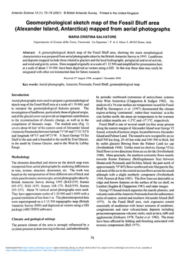 Geomorphological Sketch Map of the Fossil Bluff Area (Alexander Island, Antarctica) Mapped from Aerial Photographs