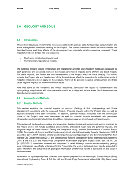 9.0 Geology and Soils