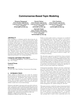 Commonsense-Based Topic Modeling